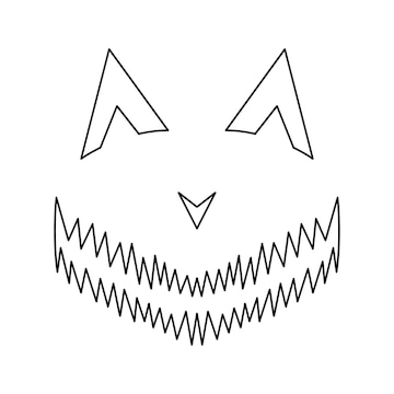 Premium vector coloring page with face of halloween for kids