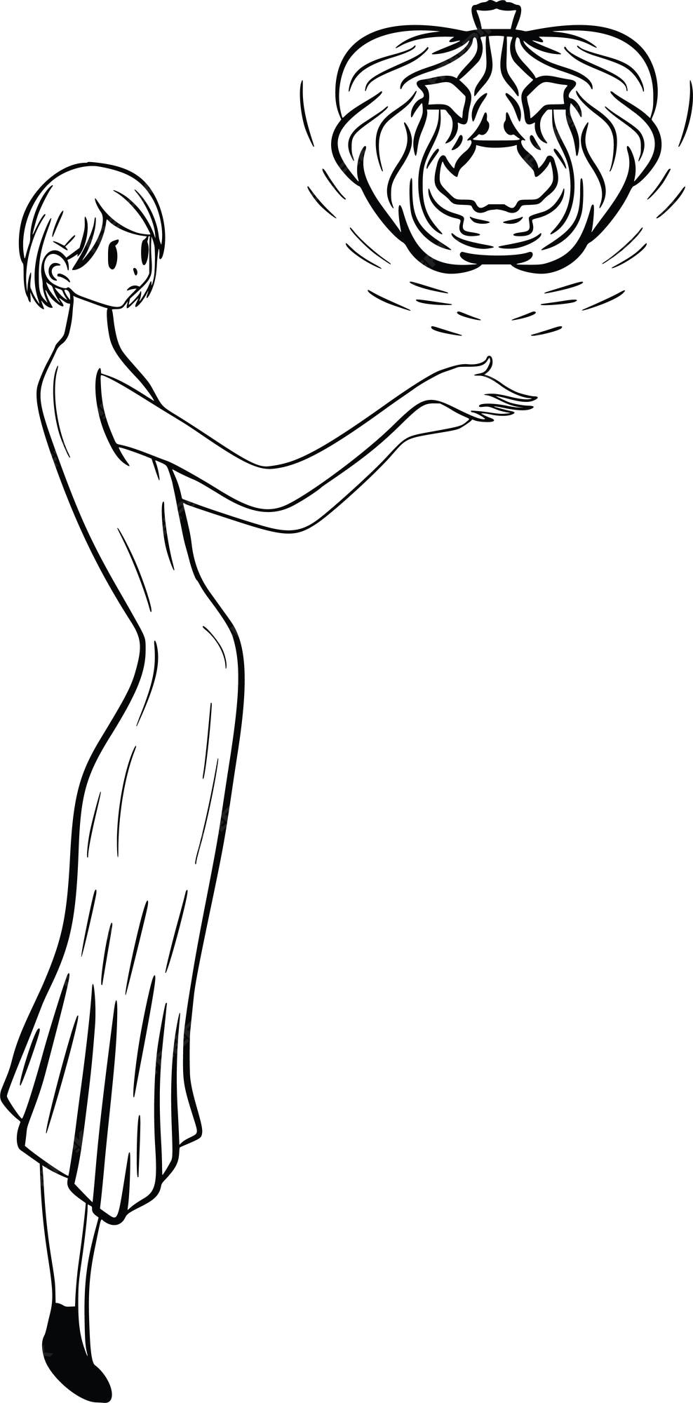 Premium vector fun scary halloween coloring pages costumes