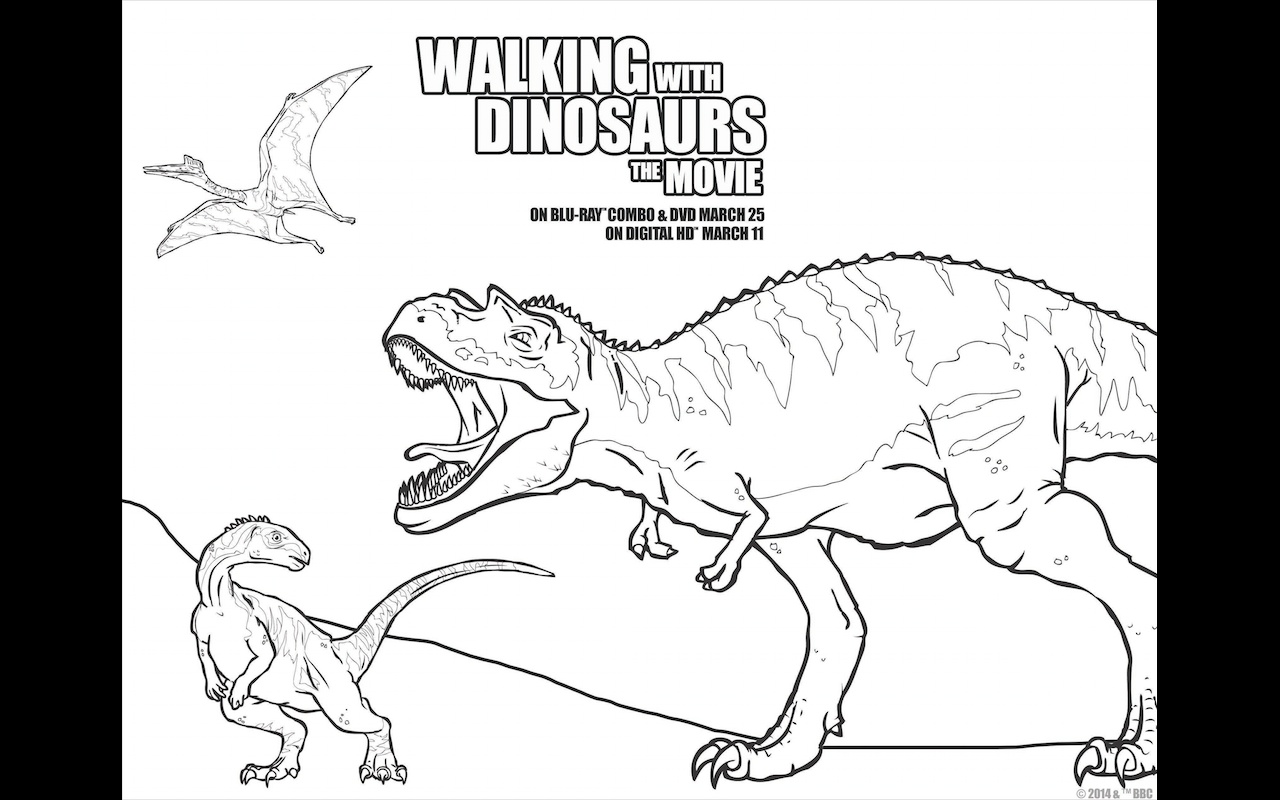 Walking with dinosaurs free printable coloring pages and dvd giveaway walkingwithdinosdvd