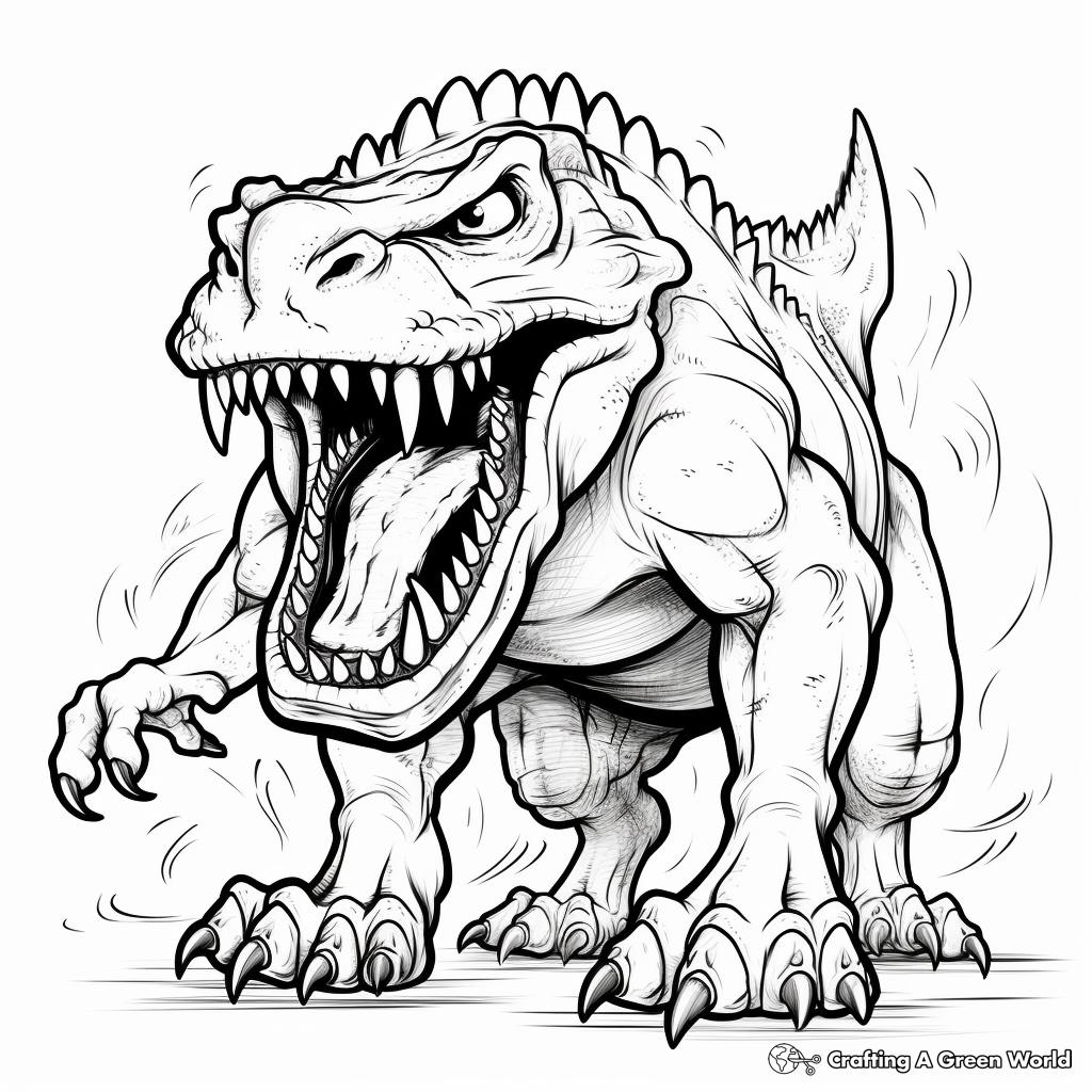 Scary t rex coloring pages