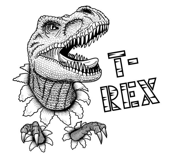 Scary dinosaur background stock illustrations royalty