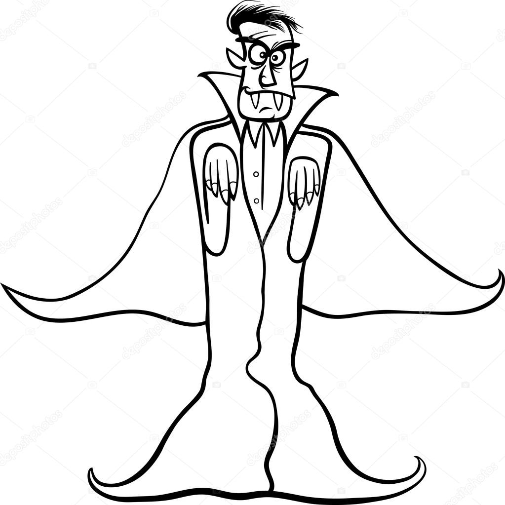 Dracula vampire cartoon for coloring book stock vector by izakowski