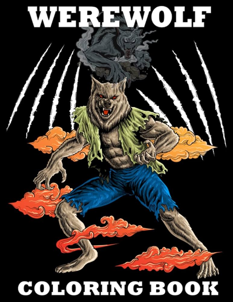 Werewolf coloring book sry halloween werewolves coloring pages for kids and adults wolfdottir audhild books