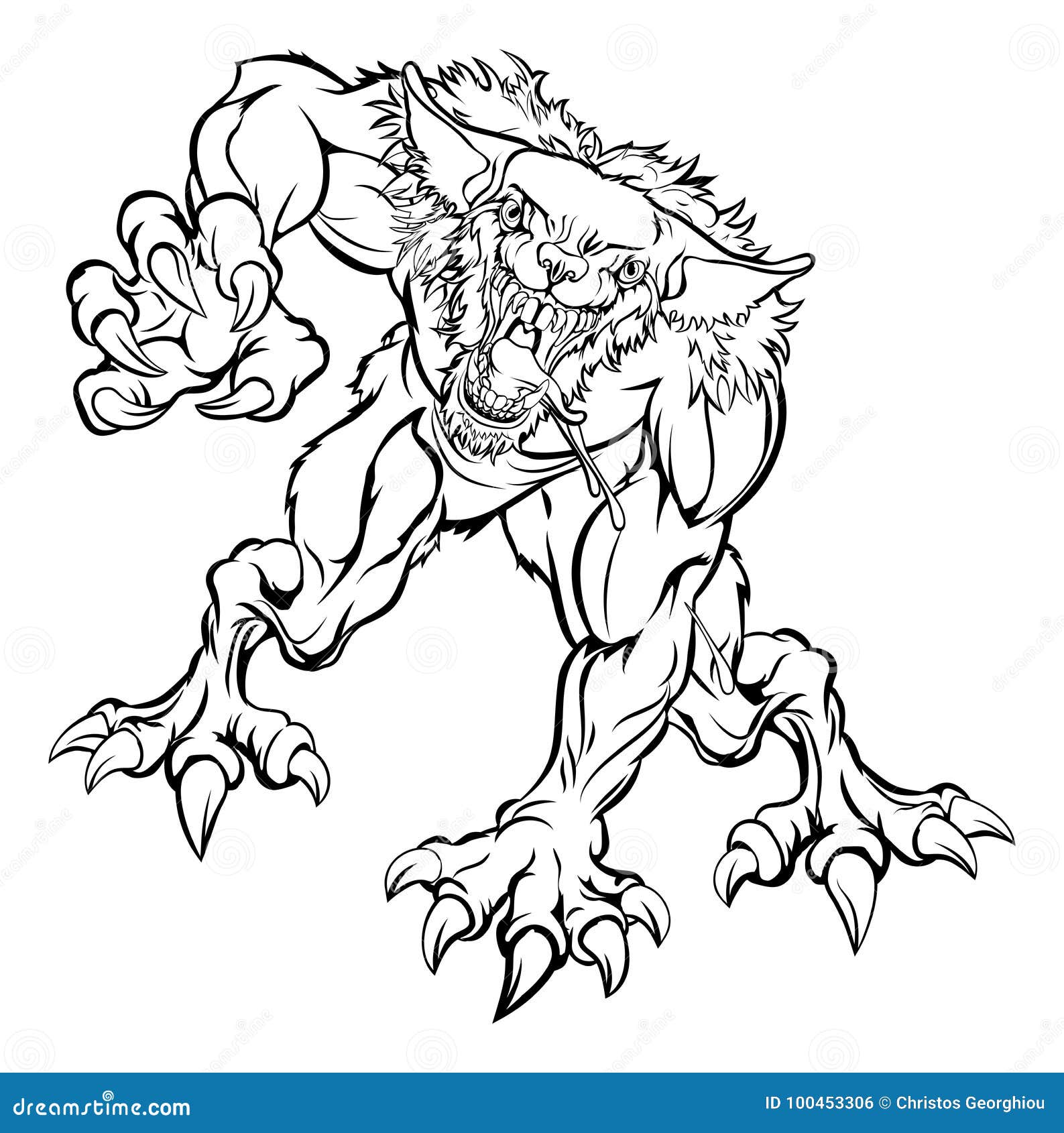 Scary werewolf monster character stock vector