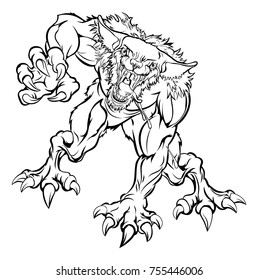 Illustration scary werewolf monster character stock vector royalty free