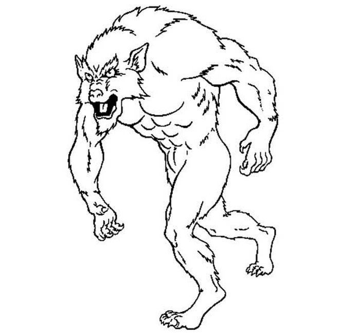 Coloring pages scary werewolf werewolf drawings princess coloring pages
