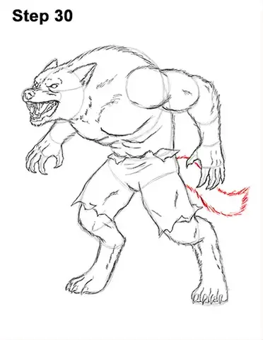 How to draw a werewolf