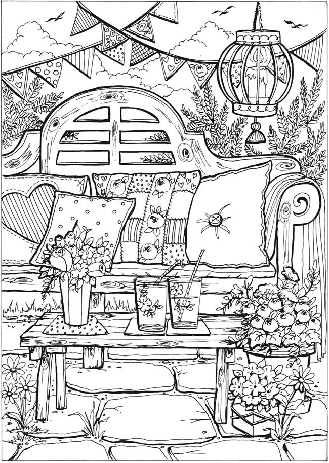 Creative haven summer scenes coloring book dover publications