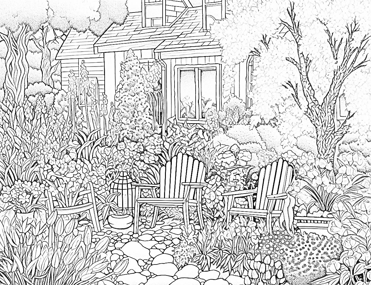Scenic landscape coloring pages