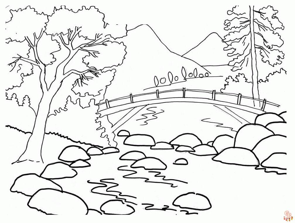 Scenic coloring pages printable free and easy