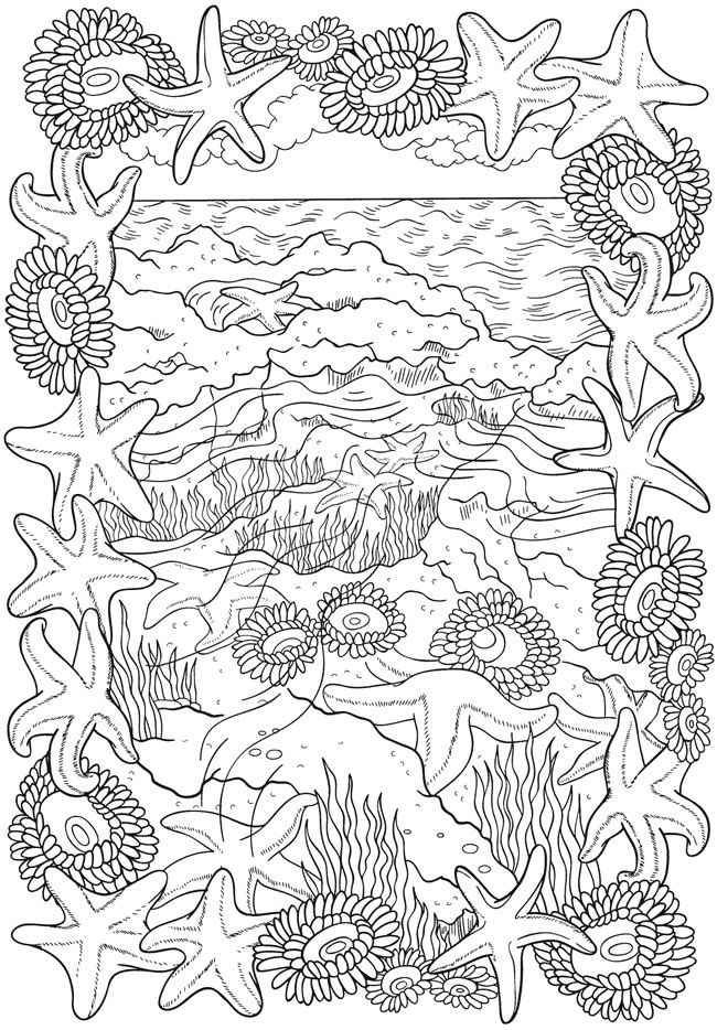 Scenery coloring pages for adults