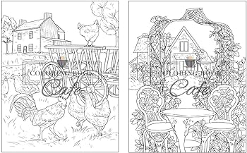 Countryside scenes an adult coloring book featuring amazing coloring pages with beautiful country gardens cute farm animals and relaxing countryside landscapes country coloring books cafe coloring book books