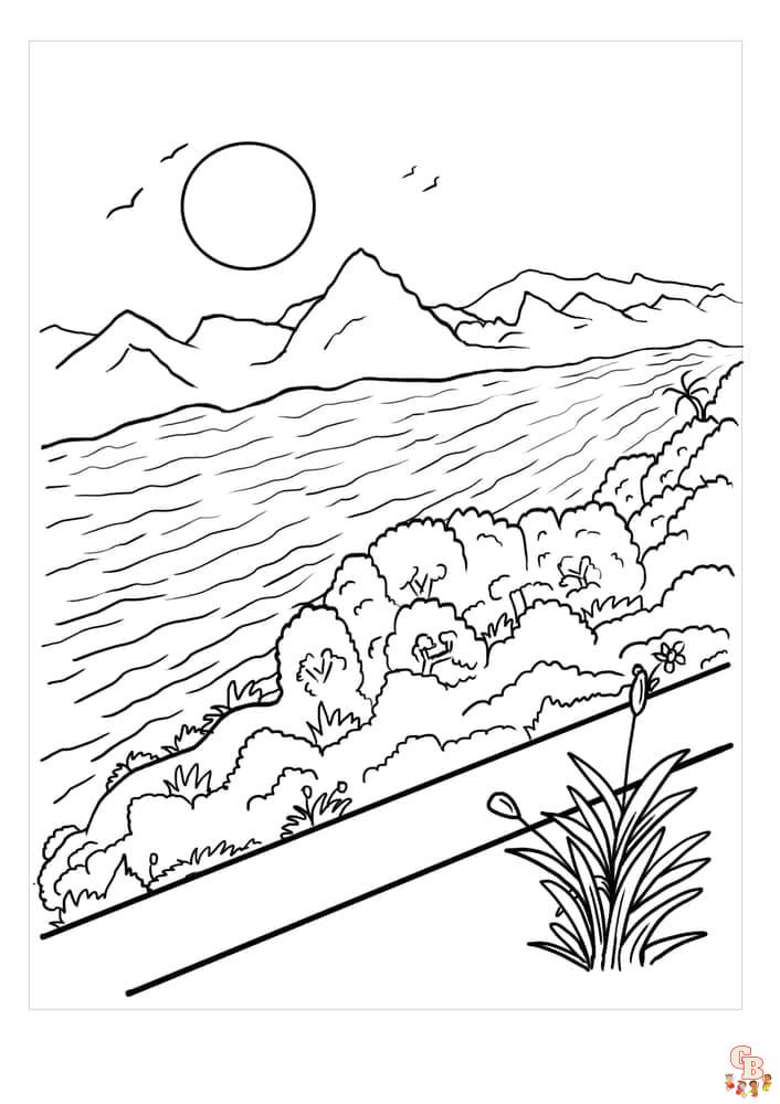 Scenic coloring pages printable free and easy