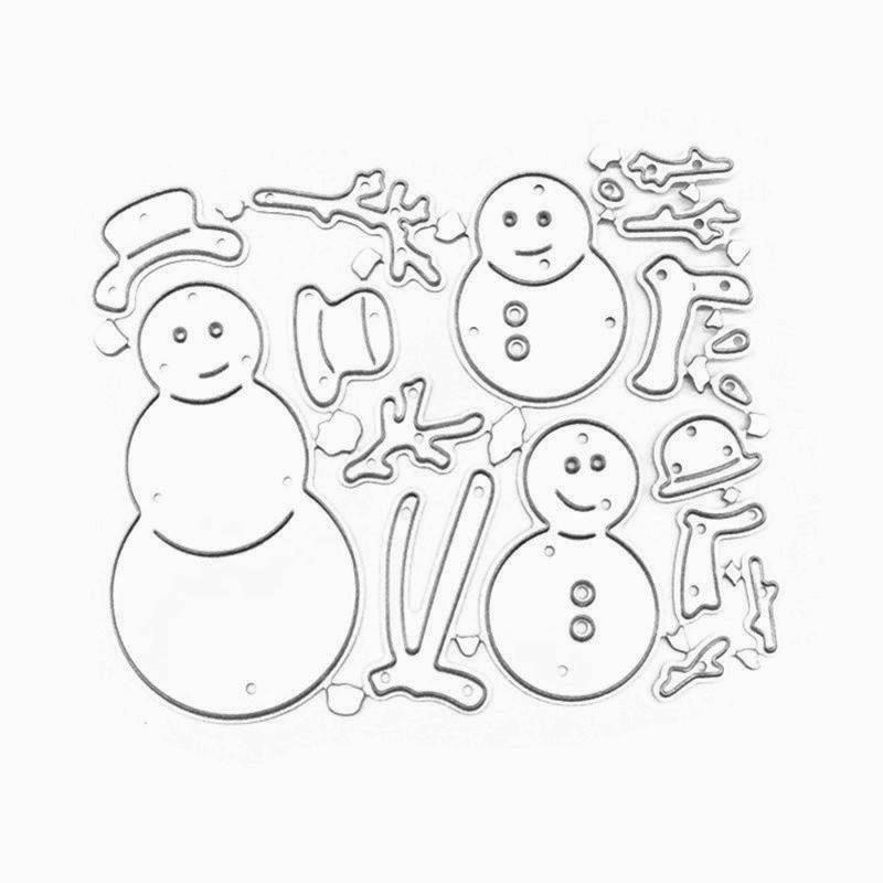 Kaufe weihnachten schneemann gruppe design muster metall stanzformen diy scrapbooking prãge schablone papier handwerk album vorlage