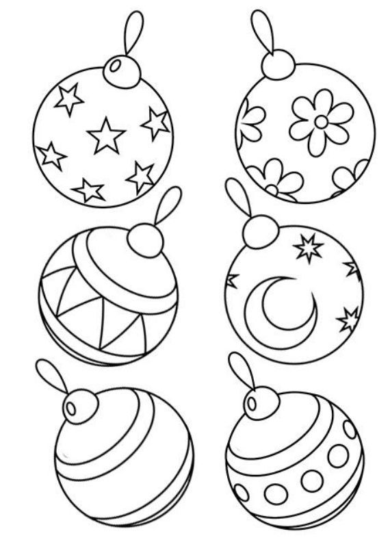 Colorful christmas ball coloring pages