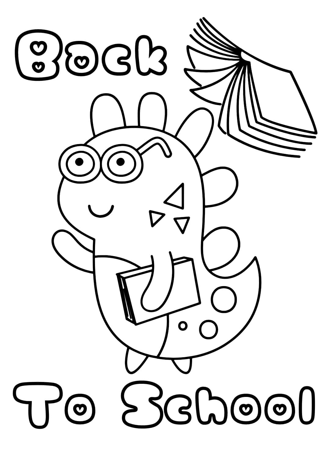 Back to school for children coloring page