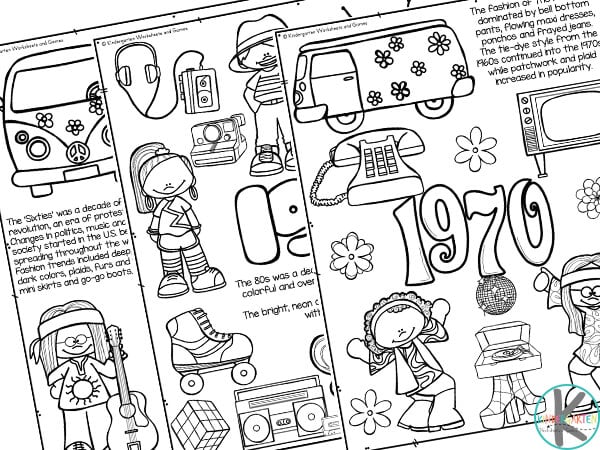 Free american decades history coloring pages