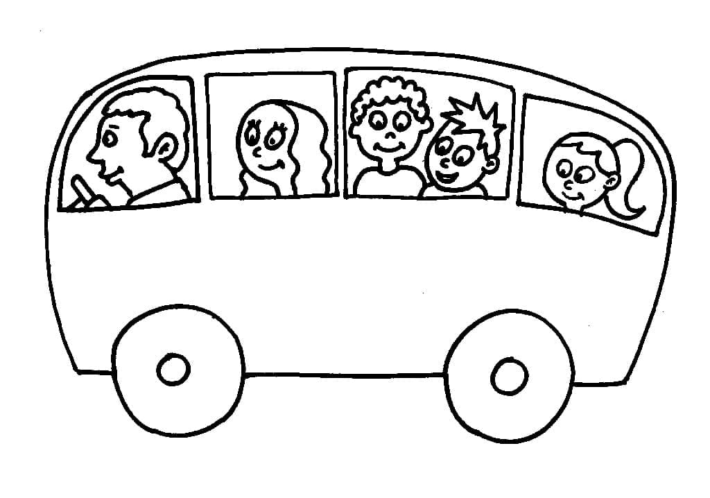 Simple school bus coloring page
