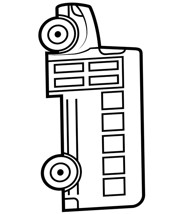 Easy coloring page school bus for kids