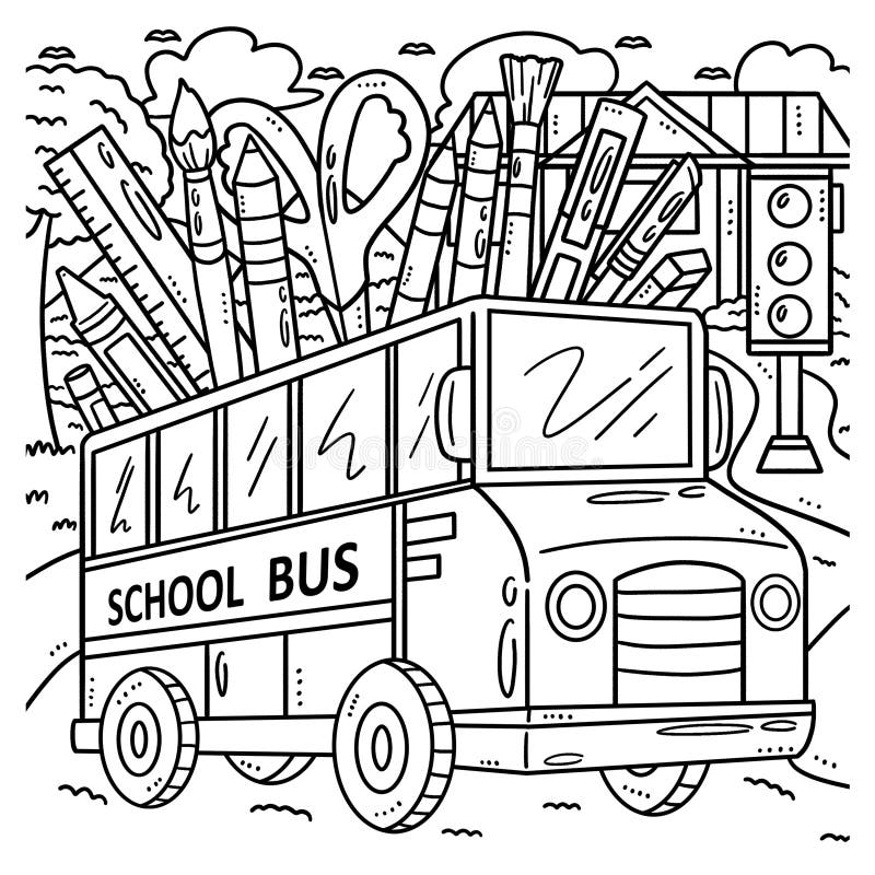 School bus coloring stock illustrations â school bus coloring stock illustrations vectors clipart