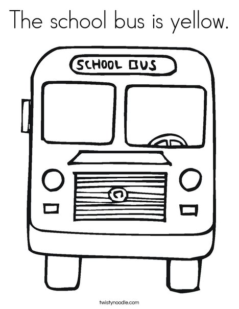 The school bus is yellow coloring page