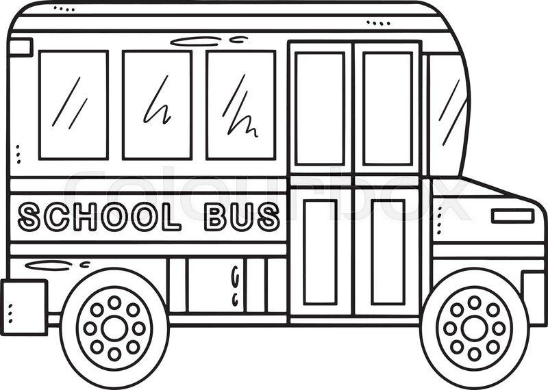 School bus isolated coloring page for kids stock vector