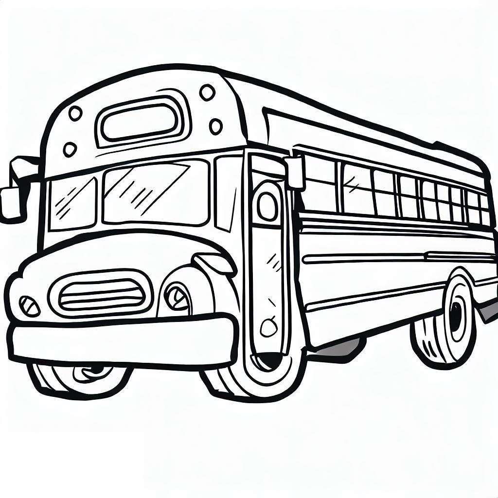 School bus printable coloring page