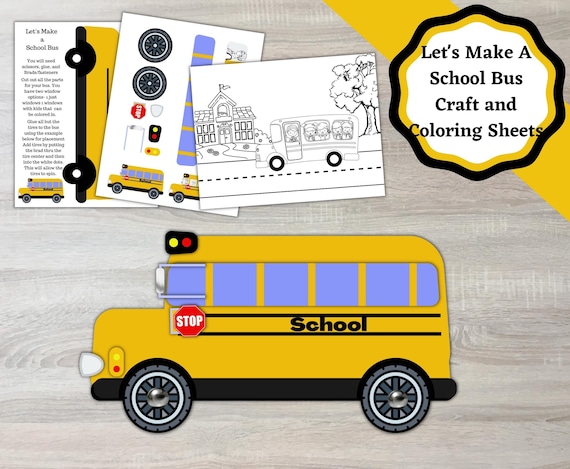 School bus printable craft and coloring sheet back to school school bus fun download now