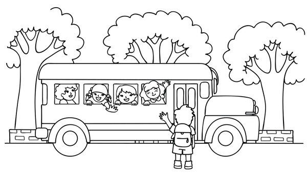 Thousand coloring page school bus royalty