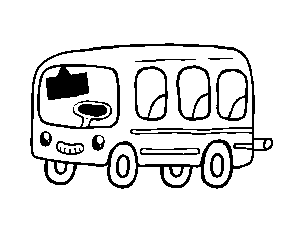 A bus coloring page