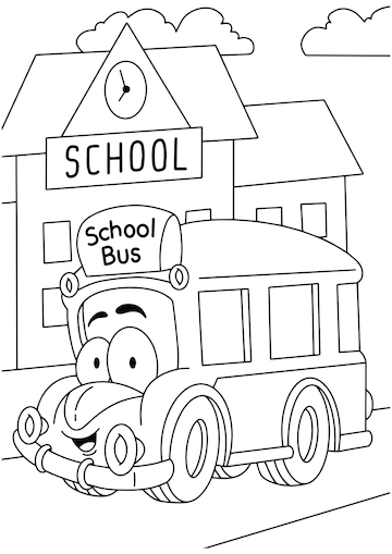 Premium vector children coloring book tayo bus school page