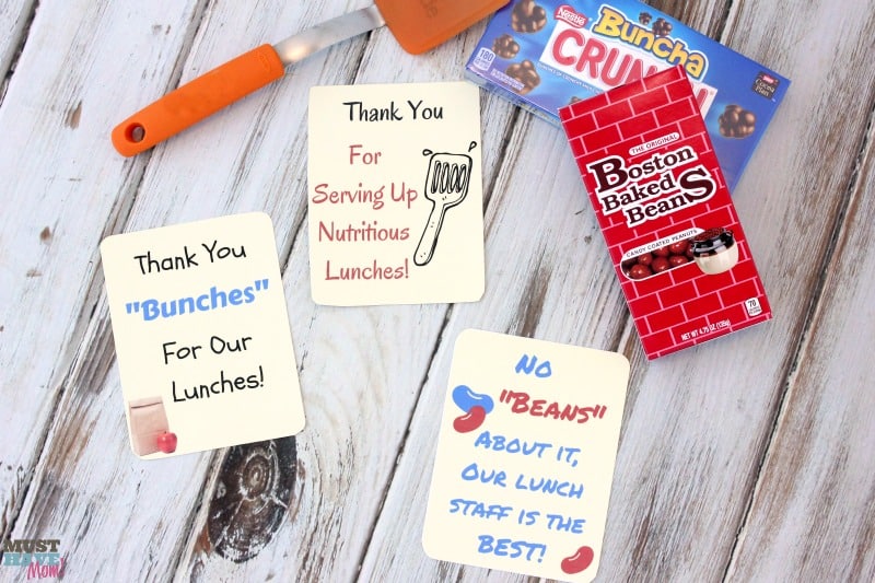 Free school lunch hero day printable thank you cards for cafeteria staff