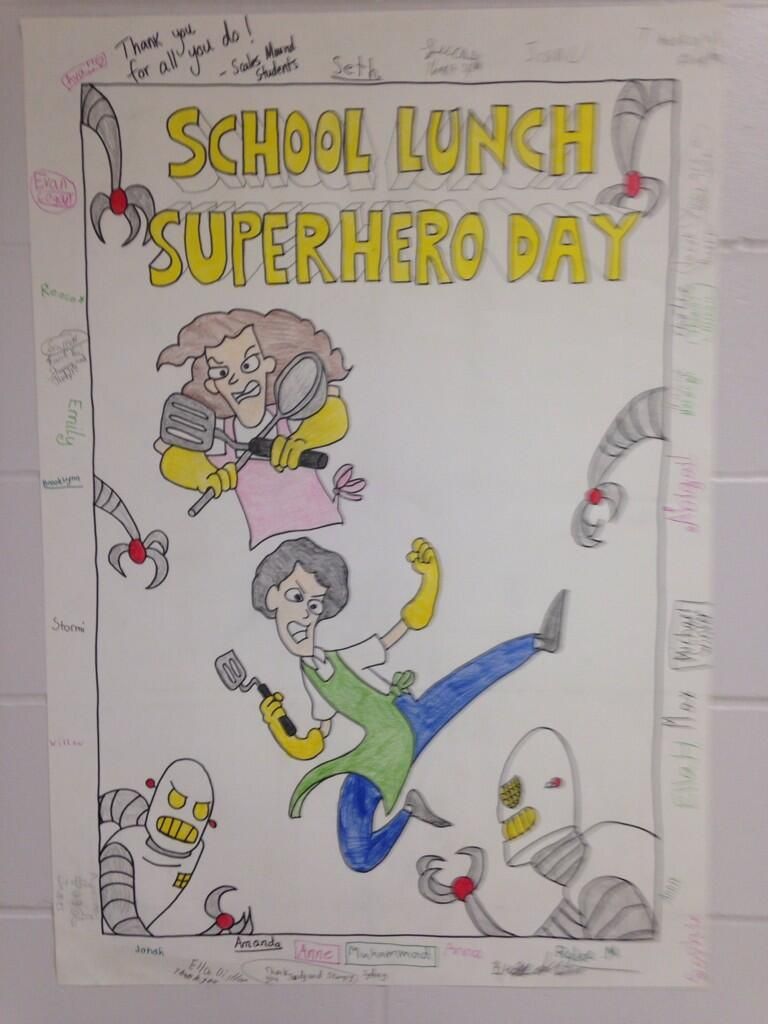 A cool lunch hero day poster school fun kids art projects pta school