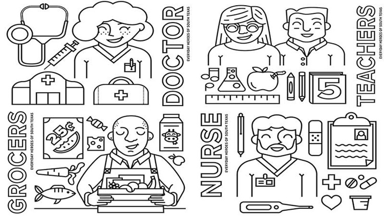 Kens coloring pages everyday heroes of south texas