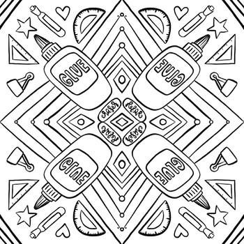 Back to school school supplies coloring pages by hipster art teacher