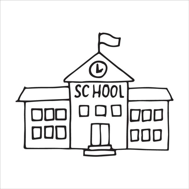 Schoolhouse sketch stock photos pictures royalty