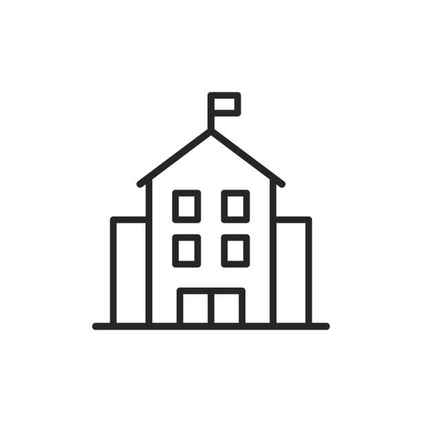 One room schoolhouse clip art stock illustrations royalty