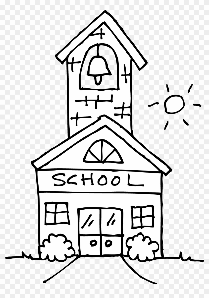 Cute schoolhouse coloring page