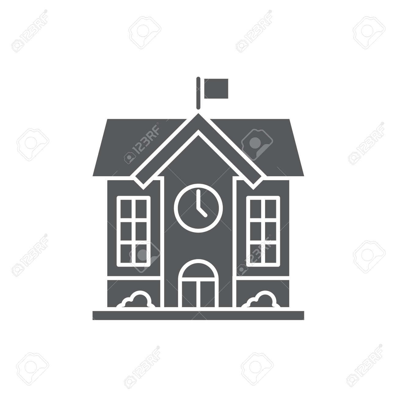 High school building icon color line outline vector sign linear style pictogram isolated on white royalty free svg cliparts vectors and stock illustration image