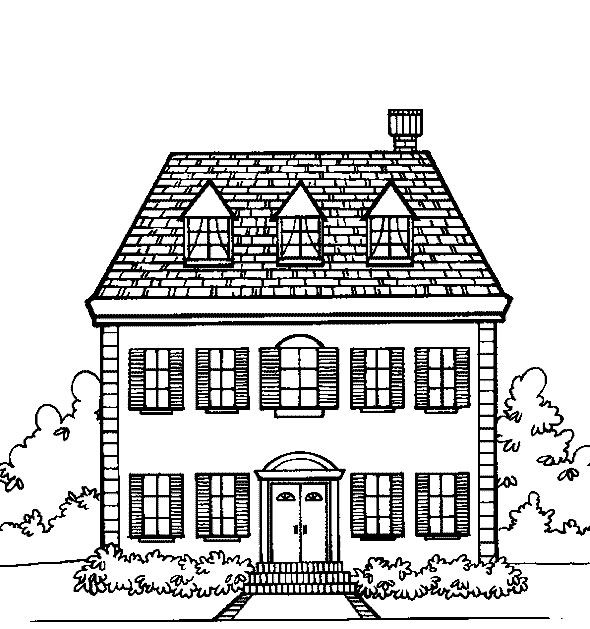 Schoolhouse coloring page