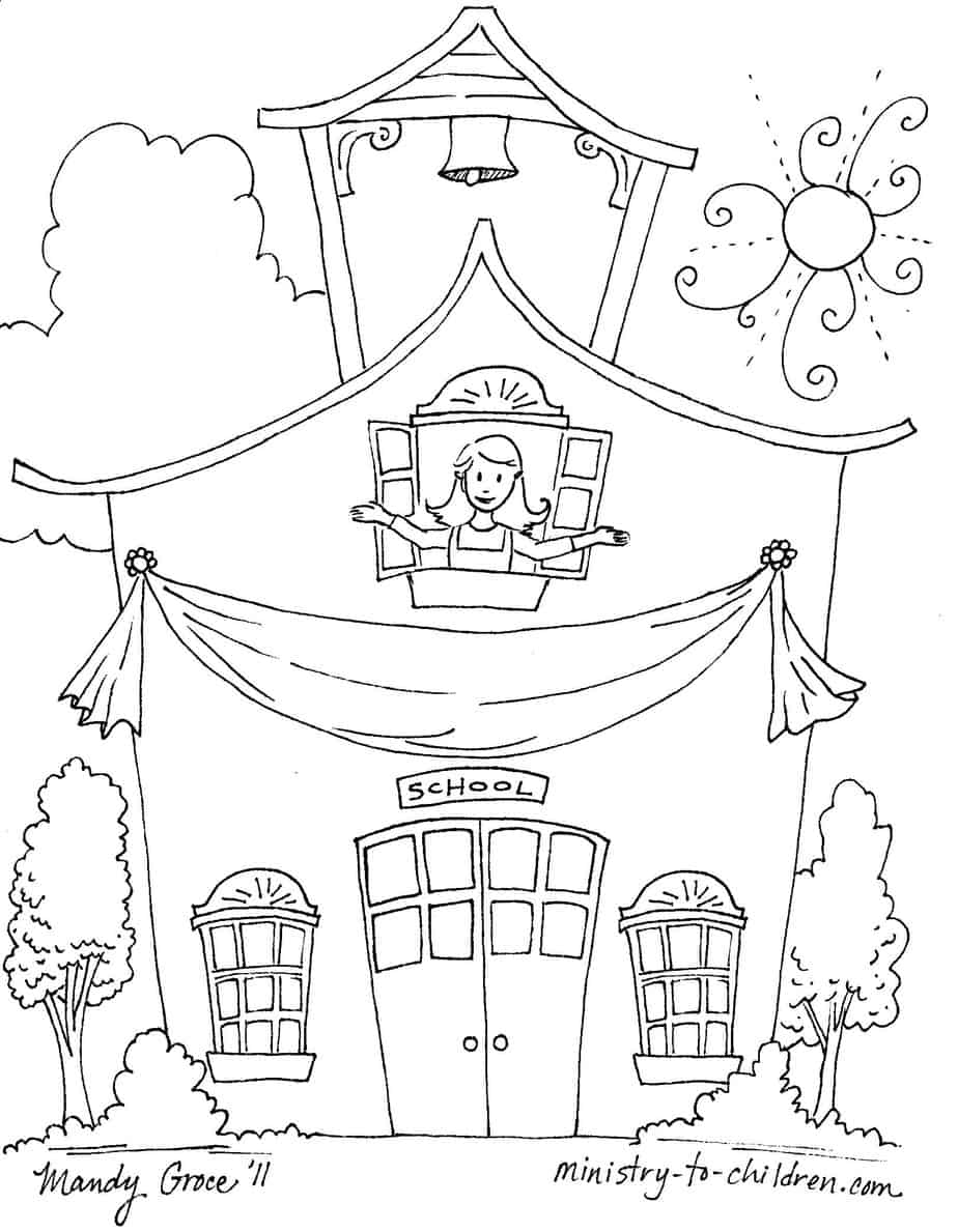 First day of school coloring pages easy prind pdf