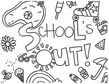 Schools out coloring page by samantha kate creates tpt