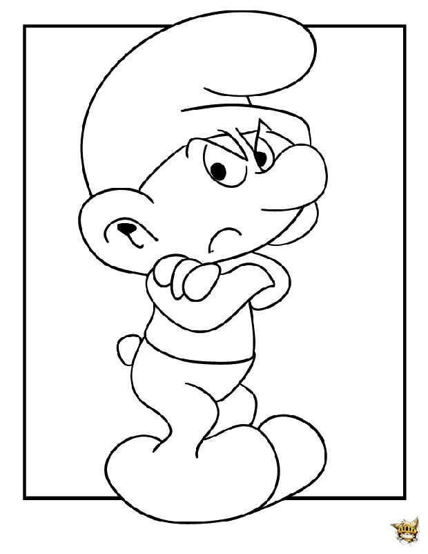 Schtroumpf grincheux est un coloriage de schtroumpfs coloring pages smurfs valentine coloring pages