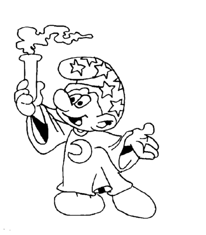 Smurf goes to bed coloring page free printable coloring pages