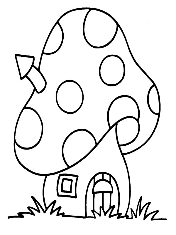 Image ã colorier maison de schtroumpf