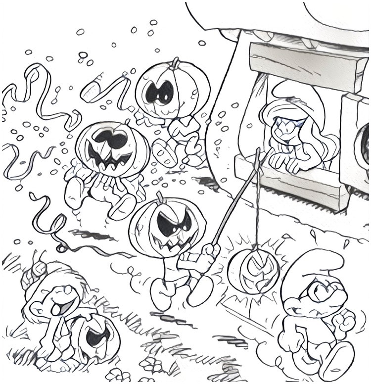 Coloring page smurfs