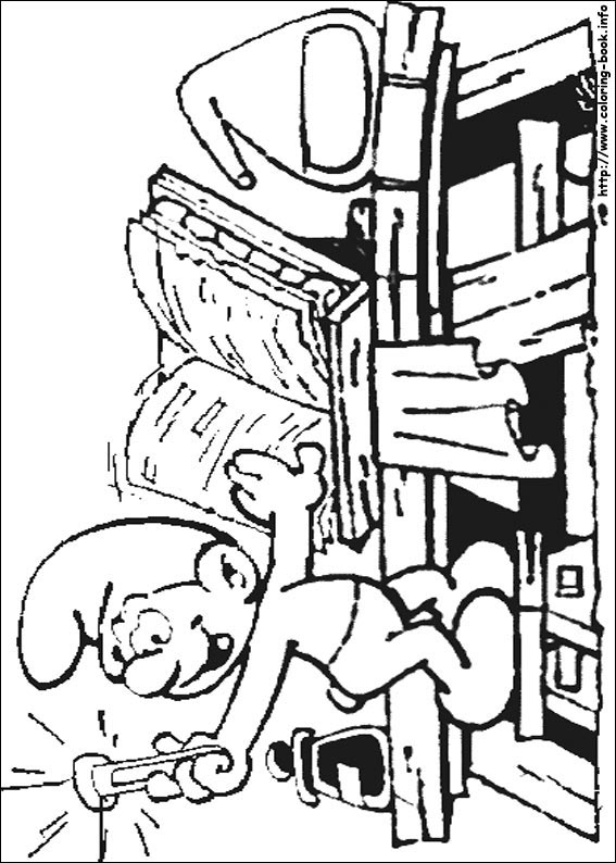 The smurfs coloring picture