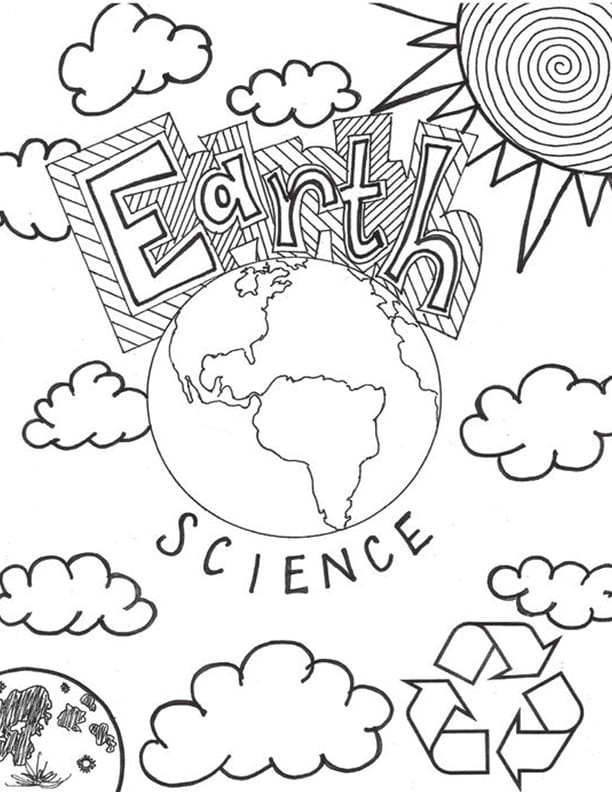 Free easy to print science coloring pages