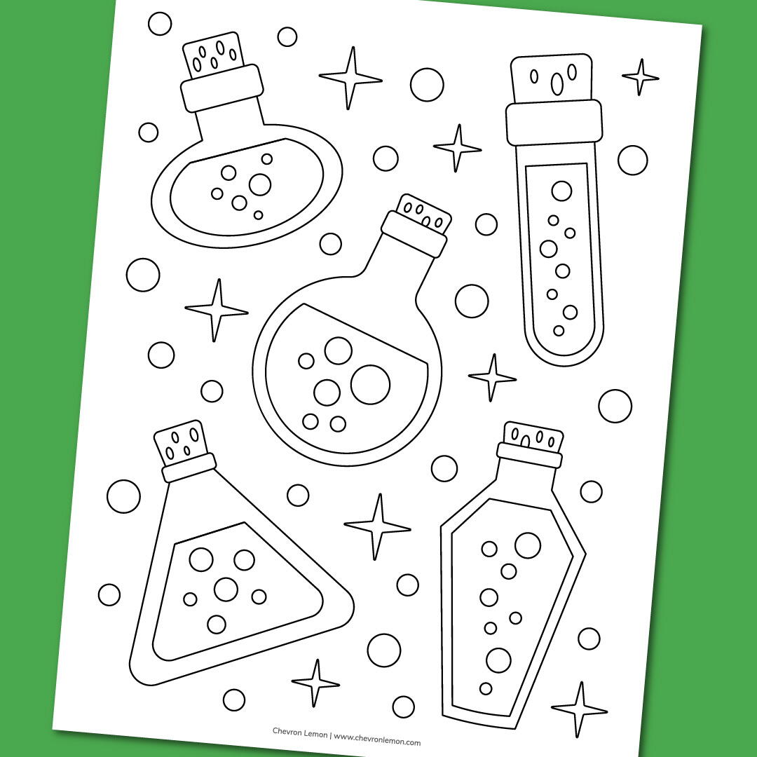 Free printable potions coloring page