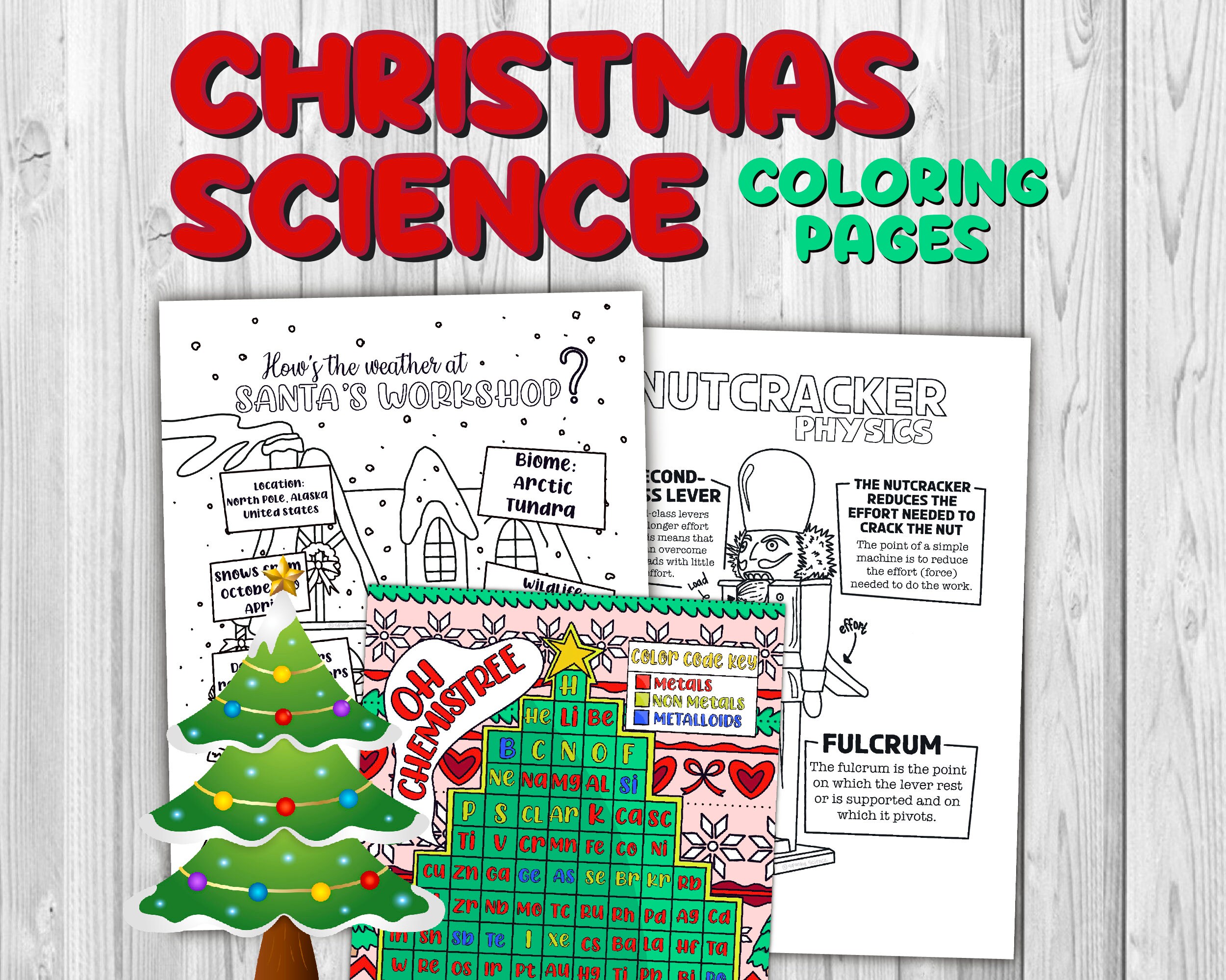 Christmas science coloring pages